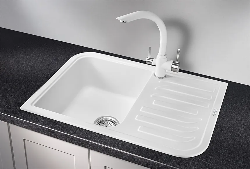 7001, АРКТИК (БЕЛЫЙ), кухонная мойка, кварц