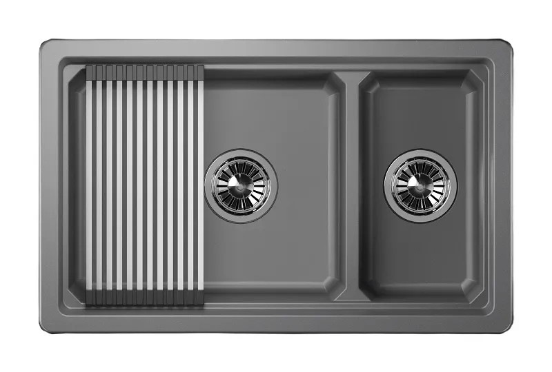KS-7304U, АЛЮМИНИУМ, кухонная мойка, кварц